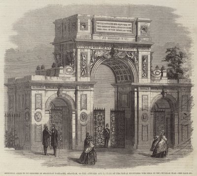 Memorial Arch to be erected at Brompton Barracks, Chatham, to the Officers and Sappers of the Royal Engineers who fell in the Russian War by English School
